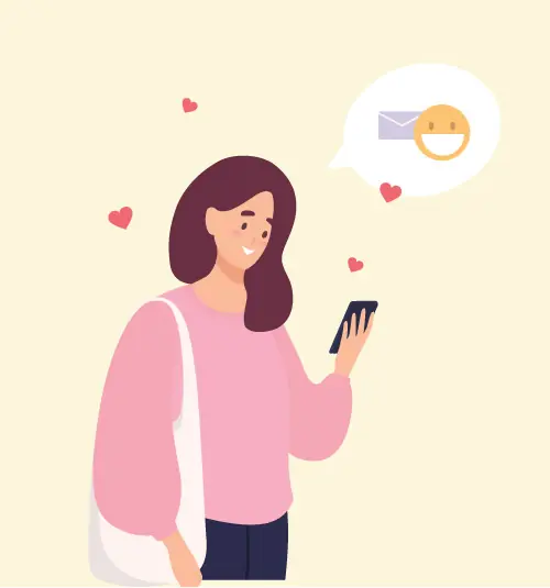 Illustration einer ersten Nachricht auf dem Smartphone